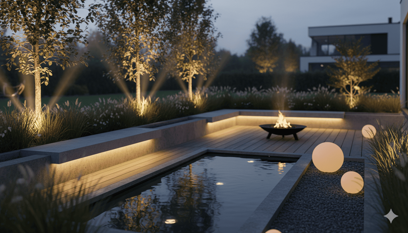 Garden Lighting and Decorative Features